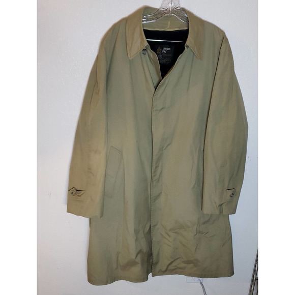 LONDON FOG By Reeves Maincoats Calibre Cloth Trench Alpaca Blend Liner 46 Long - Picture 1 of 16